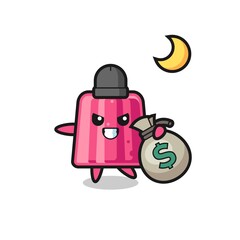 Illustration of jelly cartoon is stolen the money