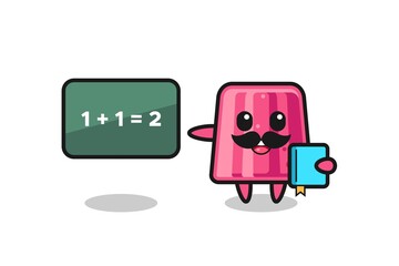 Fototapeta premium Illustration of jelly character as a teacher