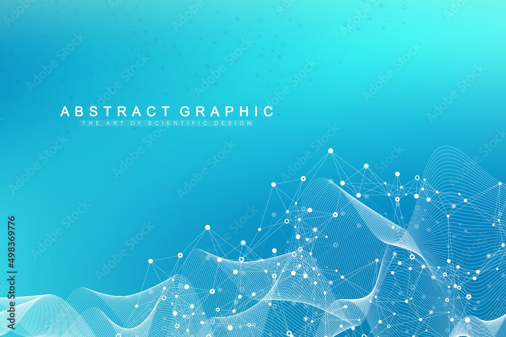 Poster Global network connection concept. Social network communication in the global business. Big data visualization. Internet technology. Vector illustration.