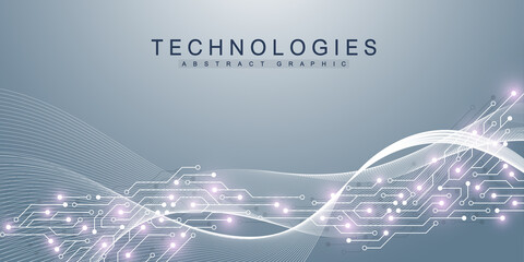 Motherboard vector background with circuit board electronic elements. Electronic texture for computer technology, engineering concept. Motherboard computer generated abstract illustration