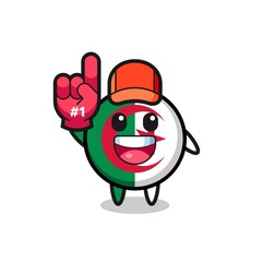 algeria flag illustration cartoon with number 1 fans glove