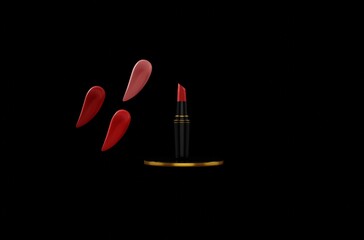 3 d render. lipstick mockup. beauty cosmetic. 3d illustration