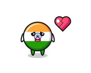 india cartoon illustration is broken heart