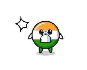 india character cartoon with shocked gesture