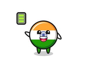 india mascot character with energetic gesture