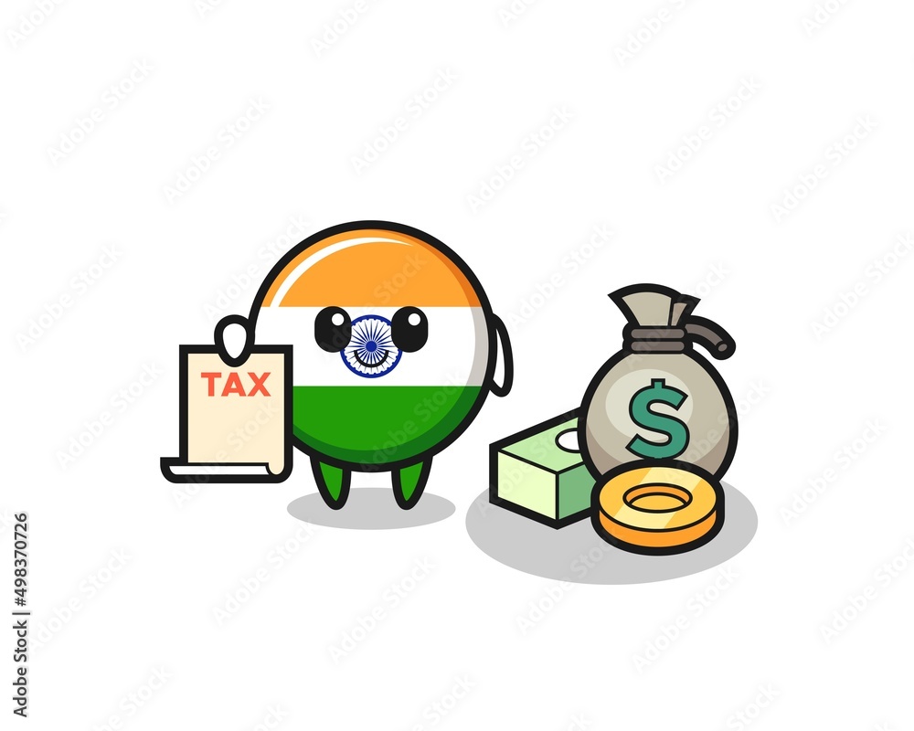 Sticker Character cartoon of india as a accountant