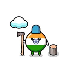 Character cartoon of india as a woodcutter