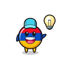armenia flag character cartoon getting the idea