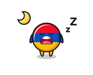 armenia flag character illustration sleeping at night