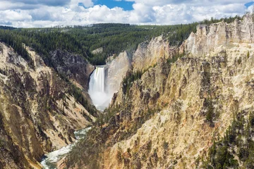 Wandcirkels aluminium Lower Falls in Yellowstone © Fyle