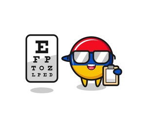 Illustration of armenia flag mascot as an ophthalmology