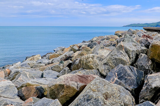 A view along the rocky beach at Beesands near Kingsbridge