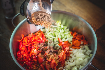 fresh vegetables in the  kitchen
