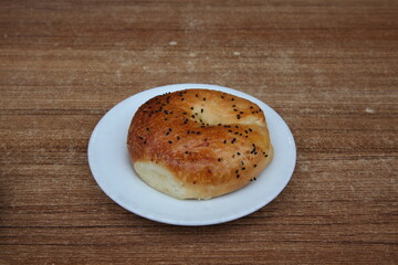 plain pastry with sesame topping