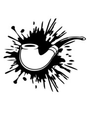 Farbklecks Tabakpfeife Raucher 