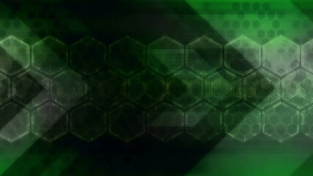 Green and black colored geometric looping animated background