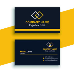 Simple Professional Business Card, blue and black
