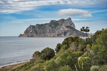 Amazing panoramic view of the Peñon de Ifach in Calpe