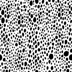 Abstract modern dalmatian seamless pattern. Animals trendy background. Black and white decorative vector stock illustration for print, fabric, textile. Modern monochrome ornament of stylized skin