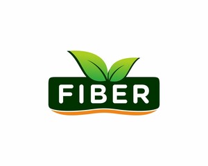 Fiber Badge. Vegan Button. Vector stock illustration.