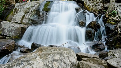 Milky water fall at Smoky Mountains. Calm Soothing Milky Water