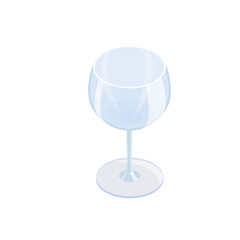 isometric vector illustration of a glass wine glass on a white