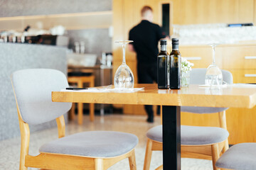 Restaurant Table Waiter Kitchen Wine Interior