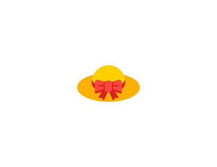 Woman’s Hat vector flat emoticon. Isolated Ladies Hat illustration. Woman’s Hat icon