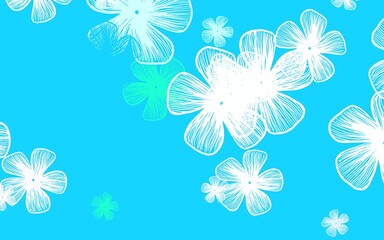 Light Blue, Red vector natural artwork with flowers.