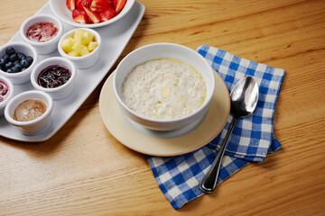 oatmeal for breakfast with berries and fruits
