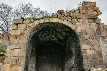 Fototapeta na wymiar old door in monastery wall