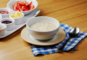 oatmeal for breakfast with berries and fruits