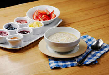 oatmeal for breakfast with berries and fruits