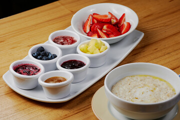 oatmeal for breakfast with berries and fruits