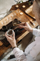 Beautiful traditional chinese tea ceremony Gun Fu Cha