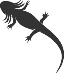 Axolotl Silhouette. Isolated Vector Animal Template for Logo Company, Icon, Symbol etc