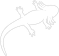 Axolotl Outline Silhouette. Isolated Vector Animal Template for Logo Company, Icon, Symbol etc