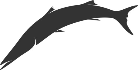 Barracuda Silhouette. Isolated Vector Animal Template for Logo Company, Icon, Symbol etc 