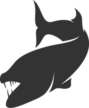 recommend clip art: Barracuda Silhouette. Isolated Vector Animal Template for Logo Company, Icon, Symbol etc 