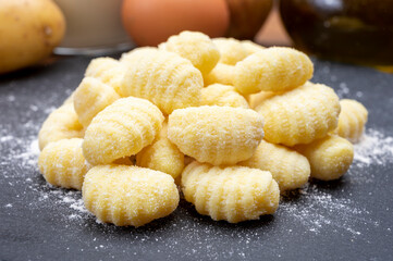 Italian cuisine, homemade gnocchi di patata made from potatoes