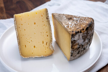 French mountain cheese from Alps, tomme de Savoie