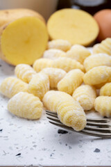 Fototapeta na wymiar Italian cuisine, homemade gnocchi di patata made from potatoes