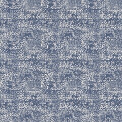 French blue irregular mottled linen seamless pattern. Tonal country cottage style abstract speckled background. Simple vintage rustic fabric textile effect. Primitive texture shabby chic cloth.