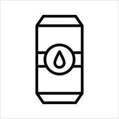 energy drink can icon. aluminum soda can line art vector icon for apps and websites on white background