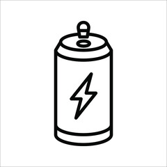 energy drink can icon. aluminum soda can line art vector icon for apps and websites on white background