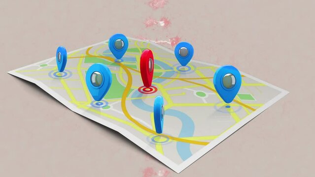 Animation of dna over map with position marks
