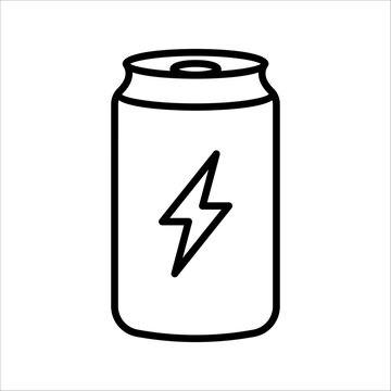 energy drink can icon. aluminum soda can line art vector icon for apps and websites on white background
