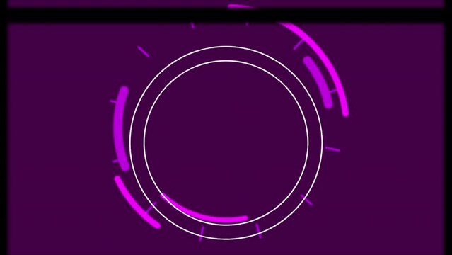 Animation of tape reel with purple lines and circles