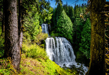 Two waterfalls in the woods © Steve