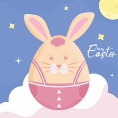 Bunny easter egg Happy easter season Vector